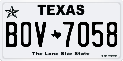 TX license plate BOV7058
