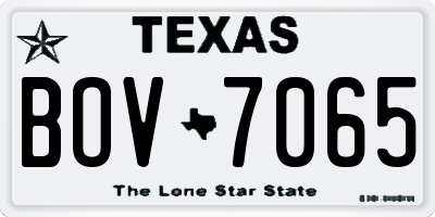 TX license plate BOV7065