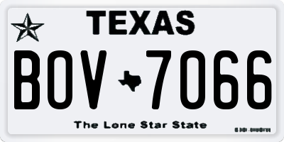 TX license plate BOV7066