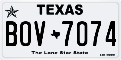 TX license plate BOV7074