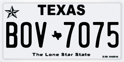 TX license plate BOV7075