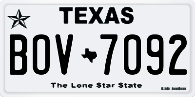 TX license plate BOV7092