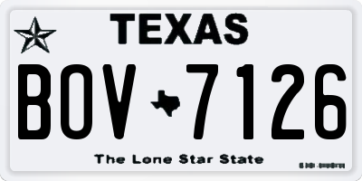 TX license plate BOV7126
