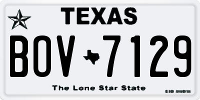 TX license plate BOV7129