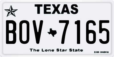 TX license plate BOV7165