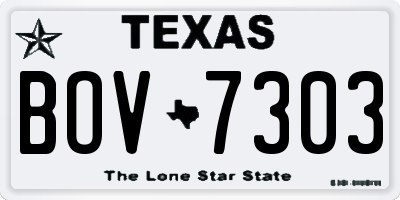 TX license plate BOV7303