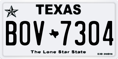 TX license plate BOV7304