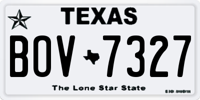 TX license plate BOV7327