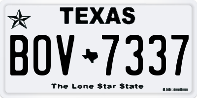 TX license plate BOV7337