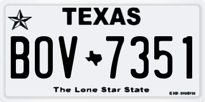 TX license plate BOV7351