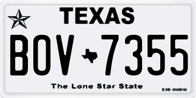 TX license plate BOV7355