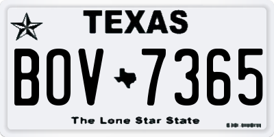 TX license plate BOV7365