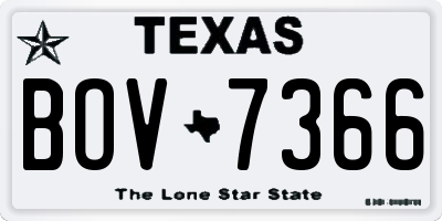 TX license plate BOV7366
