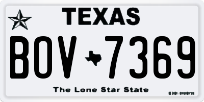 TX license plate BOV7369