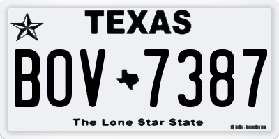 TX license plate BOV7387