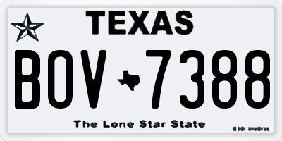 TX license plate BOV7388