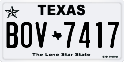 TX license plate BOV7417