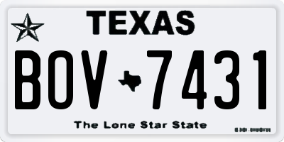 TX license plate BOV7431