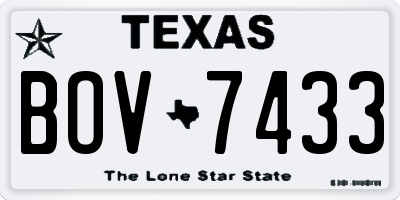 TX license plate BOV7433