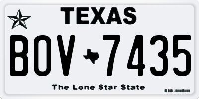 TX license plate BOV7435