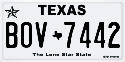 TX license plate BOV7442
