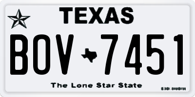 TX license plate BOV7451