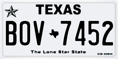 TX license plate BOV7452