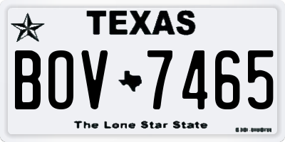 TX license plate BOV7465