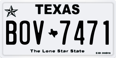 TX license plate BOV7471
