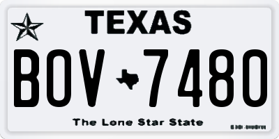 TX license plate BOV7480
