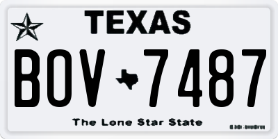 TX license plate BOV7487