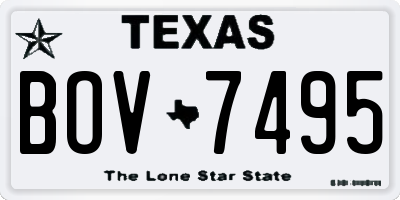 TX license plate BOV7495