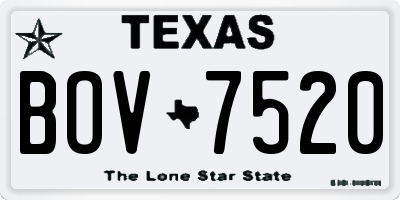 TX license plate BOV7520