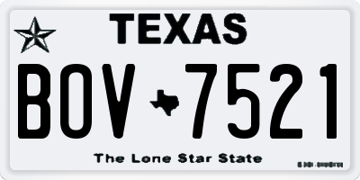 TX license plate BOV7521