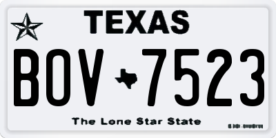 TX license plate BOV7523