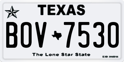TX license plate BOV7530