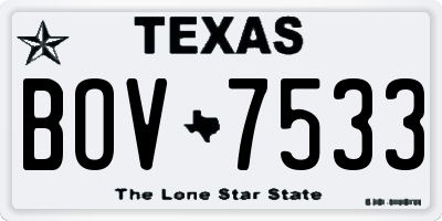 TX license plate BOV7533