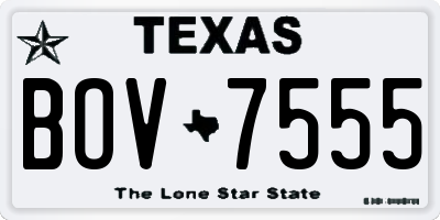 TX license plate BOV7555