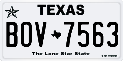 TX license plate BOV7563