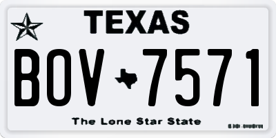 TX license plate BOV7571
