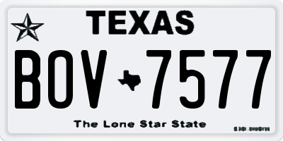 TX license plate BOV7577