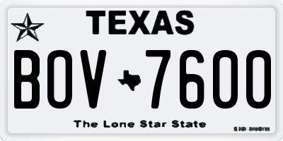 TX license plate BOV7600