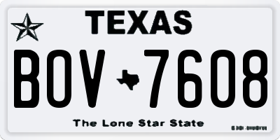TX license plate BOV7608