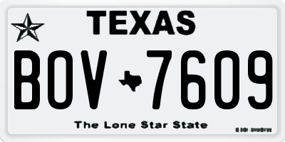 TX license plate BOV7609