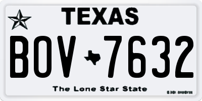 TX license plate BOV7632