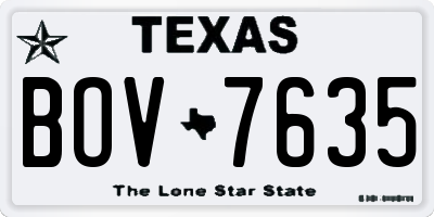 TX license plate BOV7635