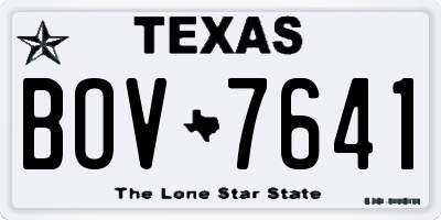 TX license plate BOV7641