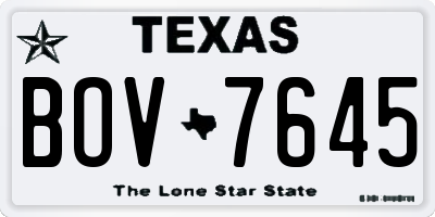 TX license plate BOV7645