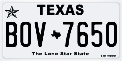 TX license plate BOV7650