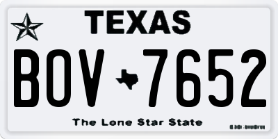 TX license plate BOV7652